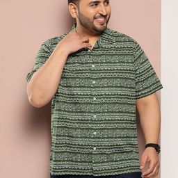 Sztori Men Plus Size Comfort Printed Cuban Collar Pure Cotton Casual Shirt-picture-7