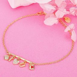 GIVA Love All Around 92.5 Sterling Silver I Heart U Bracelet for Women & Girls-image-35
