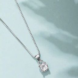 Zavya Solitaire 92.5 Sterling Silver Pendant with Chain-image-57