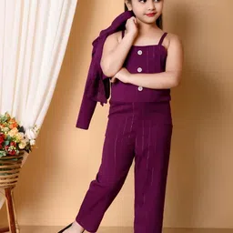 Zenat Girls Striped Basic Jumpsuit With Overcoat-picture-12