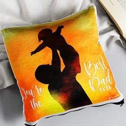 Archies Black & Yellow Printed Single Father's Day Cushion-22