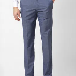 Van Heusen Men Textured Slim Fit Formal Trousers-image-99