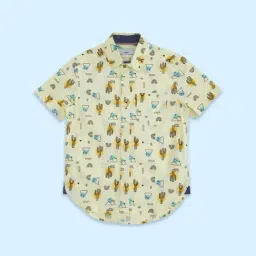 Pantaloons Junior Yellow Cotton Printed Shirt-picture-49