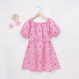 Ed-a-Mamma Kids Pink Floral Print Dress-image-58