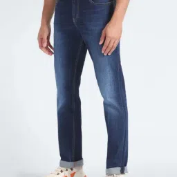 Tommy Hilfiger Aspen Dark Blue Cotton Straight Fit Jeans-picture-8