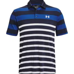 Under Armour Blue Regular Fit Striped Sports Polo-picture-46