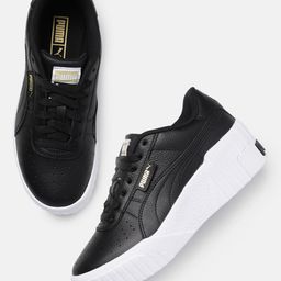 Puma Women Cali Wedge Perforations Leather Sneakers-10