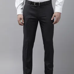 Arrow Men Checked Tailored Mid Rise Flat Front Formal Trousers-image-99