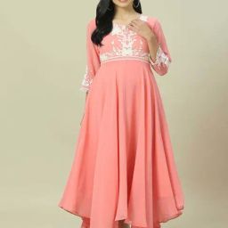 Rangriti Pink Embroidered Maxi Dress-image-92