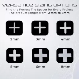 Robustt 8 mm Professional and Reusable White Cross Tile Spacer (Pack of 100 Pcs) image 5
