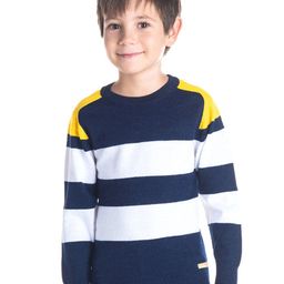 Cherry Crumble Boys Navy Blue & White Striped Polyester PU Coated Pullover-picture-58