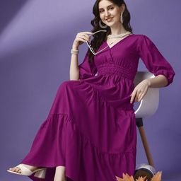 Raiyani Fashion Women Applique Crepe Fit & Flare Maxi Dress-picture-8