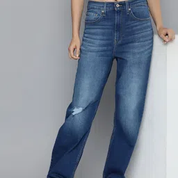 Levis Women Straight Fit High-Rise Low Distress Light Fade Jeans-image-68