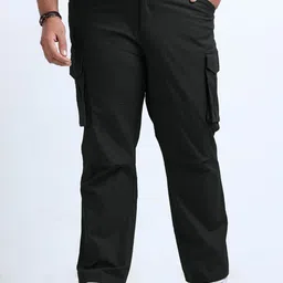 NEVER NEUD Men Relaxed Mid-Rise Cotton Cargos Trousers-picture-23