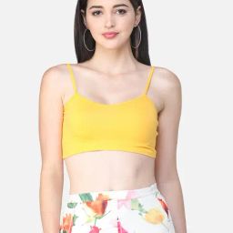 Scorpius Yellow Regular Fit Crop Top-image-49