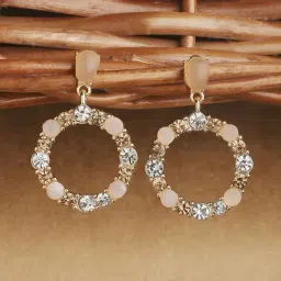 Accessorize London Women's Orange Eclectic Stone Circle Short Drop Earrings-image-32
