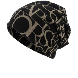 YOUSTYLO Unisex Black & Gold-Toned Printed Cotton Beanie Cap-8