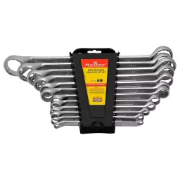 Mansarovar Ring Spanner Deep Offset Elliptical Pattern Chrome Vanadium Steel, MMRE-12 (Set of 12)-0