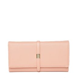 Lino Perros Women Peach-Coloured Solid Three Fold Wallet-28