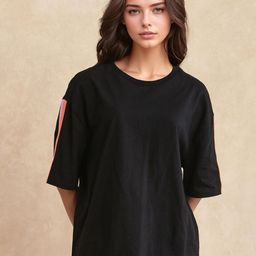 RAREISM Women Striped Drop-Shoulder Sleeves T-shirt-image-18