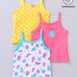 Babyoye Sleeveless Knitted Slips Multiprint Pack Of 3 - Multicolor-picture-27