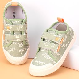 Cute Walk by Babyhug Casual Shoes With Velcro Closure & Text Print - Green-image-67