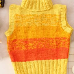 Woonie Sleeveless Striped Handknitted Sweater - Yellow-picture-23