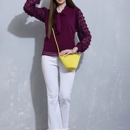Raabta Fashion Tie-Up Neck Georgette Top-image-56