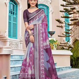 ZILVIRA Floral Zari Block Print Saree-6