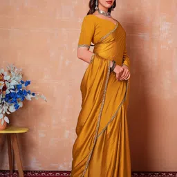 VRAGI Women Embellished Beads and Stones Pure Chiffon Saree-picture-17