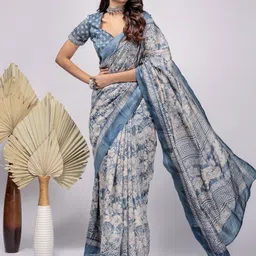 RACHNA Floral Printed Bhagalpuri Ready To Wear Saree-picture-8