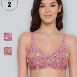 Lyra Peach & Coral Cotton Printed T-Shirt Bras - Pack Of 2-picture-20