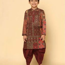 KISAH Kids Multicolor Printed Full Sleeves Kurta Set-image-91