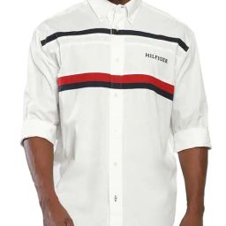 Tommy Hilfiger White Cotton Regular Fit Striped Shirt-picture-16