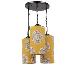 Tucasa TC-162 23 Inch Mandala Print Hanging Lights with Metal Base-42