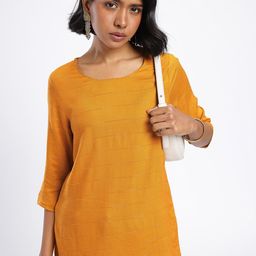 Anouk Rustic Horizontal Striped Straight Kurti-picture-1