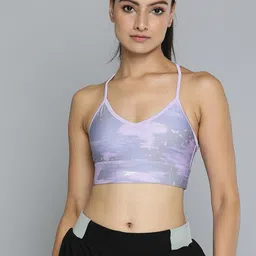 Reebok Abstract Printed Full Coverage Lightly Padded Speedwick Sports Bra - HT6046-8