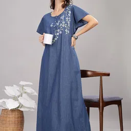 9shines Label Embroidered Maxi Nightdress-image-59