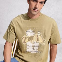WROGN Typography & Graphic Printed Pure Cotton Oversized T-shirt-picture-49