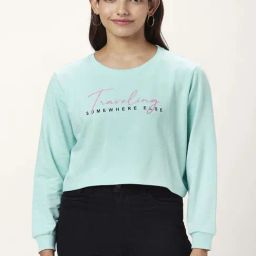Honey by Pantaloons Aqua Blue Cotton Graphic Print Sweatshirt-picture-16