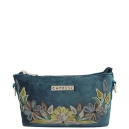 Caprese Tresna Green Embroidered Small Sling Handbag-image-84