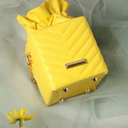 HauteSauce Yellow Textured Small Potli Clutch-picture-33