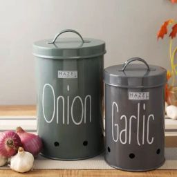 HAZEL Multicolor Galvanized Metal Containers - Set of 2 (1.25L)-82