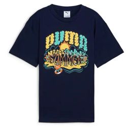 Puma Boys New Navy Graphic Youth Printed Relaxed Fit Tee-image-27