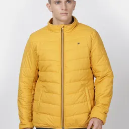 t-base Men Mustard Yellow Solid Lightweight Puffer Jacket-47