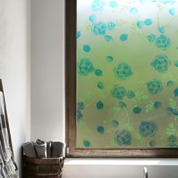 Jaamso Royals Green 3D Floral Printed Self-Adhesive Window Sticker-image-75
