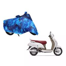 Auto Pearl Waterproof Two Wheeler Cover For Suzuki Access 125 (Blue)-image-95