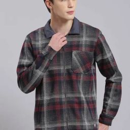 Monte Carlo Navy Regular Fit Checks Sweatshirt-35
