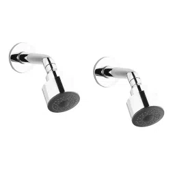 CLINTON 76.2 mm (3 Inch) Round ABS Silver and Black Wall Mount Shower with Arm (Pack of 2)-image-30