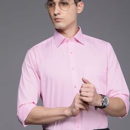 Raymond Men Pink Solid Slim Fit Pure Cotton Formal Shirt-image-61